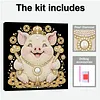 DIY Pearl Painting Pig for Home Wall Decor with Frame(30x30cm)