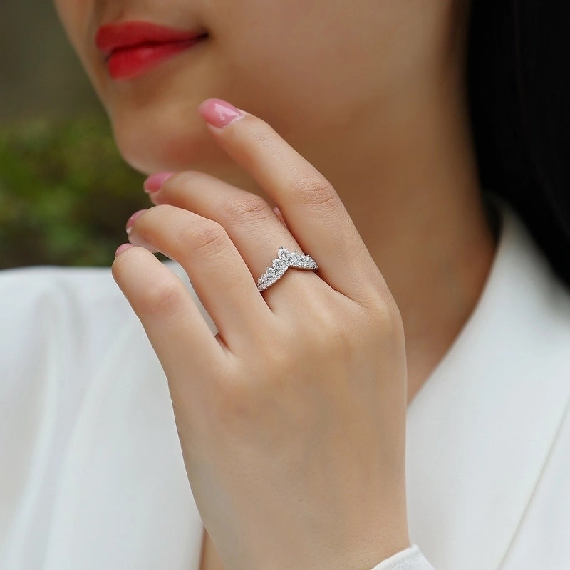 925 Sterling Silver Moissanite Geometric Rings