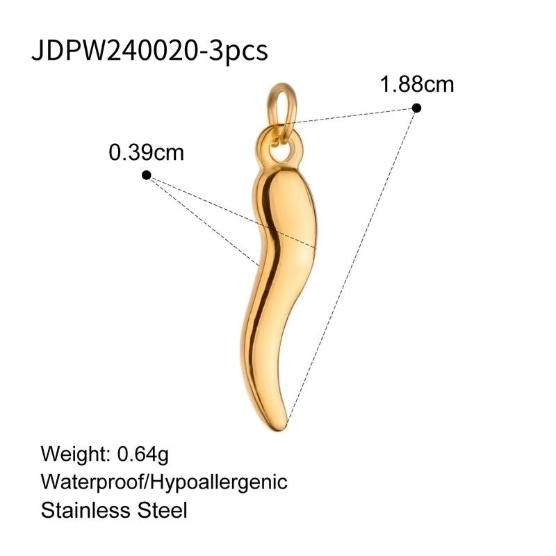 3 Pieces 304 Stainless Steel Letter Fruit Pendant