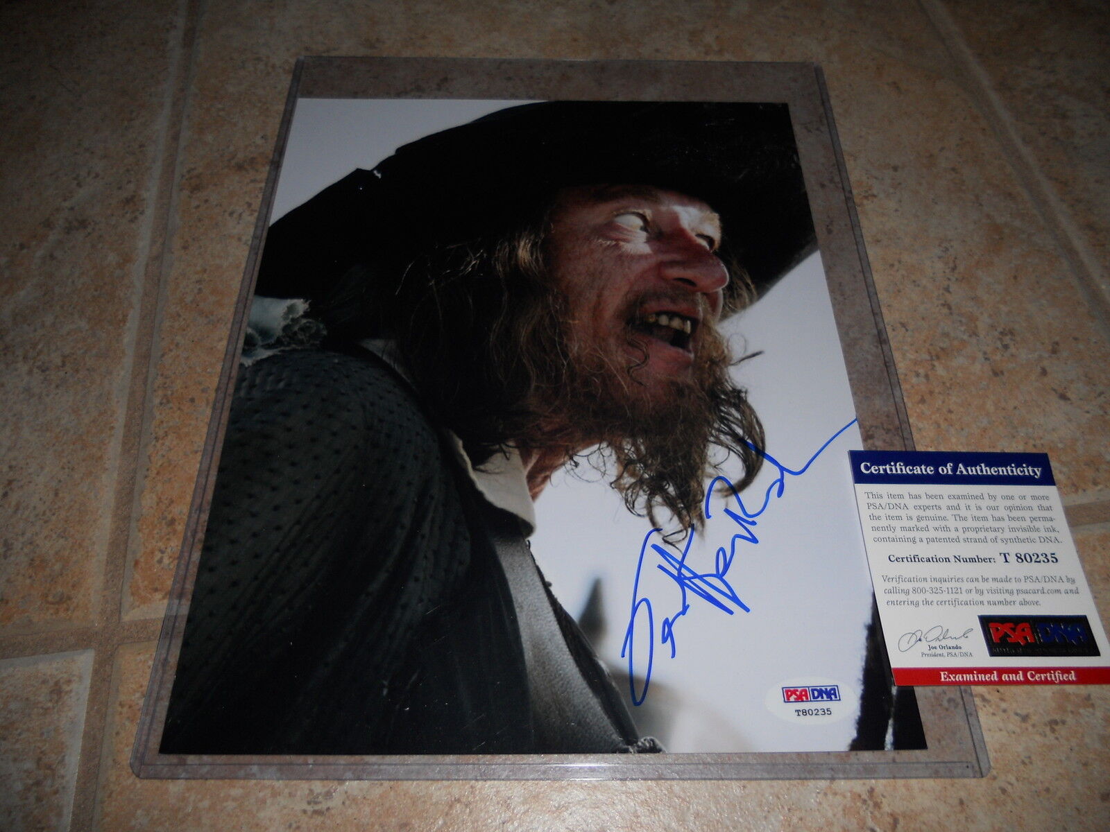 Geoffrey Rush Signed Autographed 8x10 Pirates Caribbean Photo Poster painting PSA Certified #2