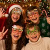 DIY Diamond Painting Christmas Glasses Frame No Lens 4pcs(Christmas)