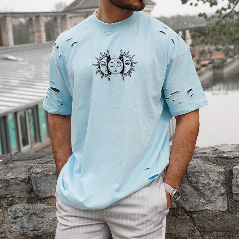 Men's Helios Print Casual T-Shirt、、URBENIE