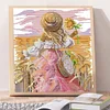 (Counted/Stamped) 14CT Sunflower Girl - Cross Stitch 30*34cm/11.81*13.39in(Brand)