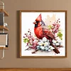(Stamped/Counted) Flowers And Cardinals - 18CT Cross Stitch 20*20cm/7.87*7.87in