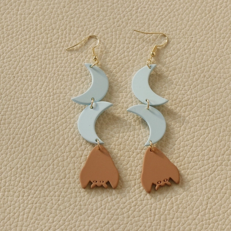 Fashion Pumpkin Bat Arylic Halloween Women’s Earrings