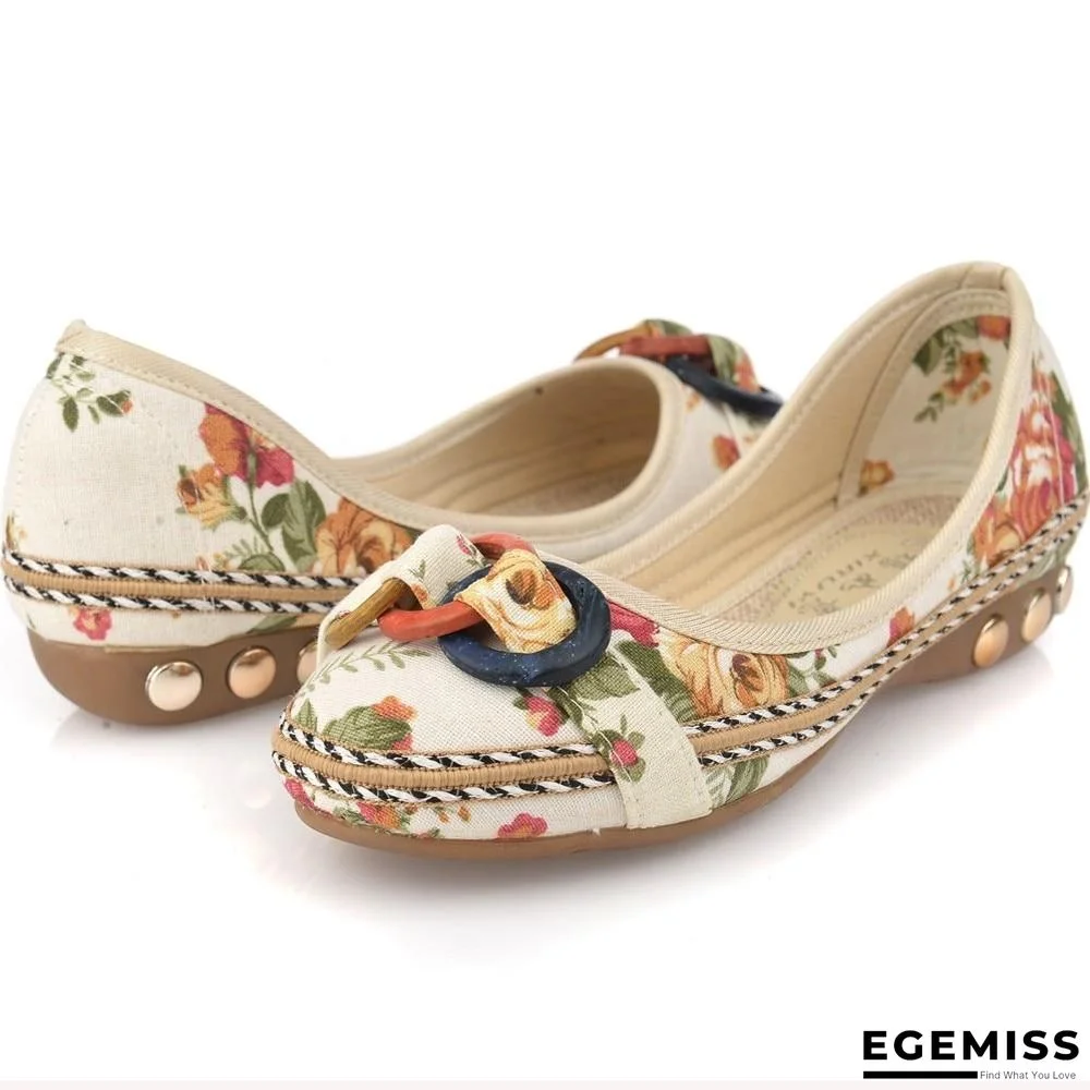 Bohemia Style Print Flats Shoes Plus Size Comfort Leisure Shoes | EGEMISS