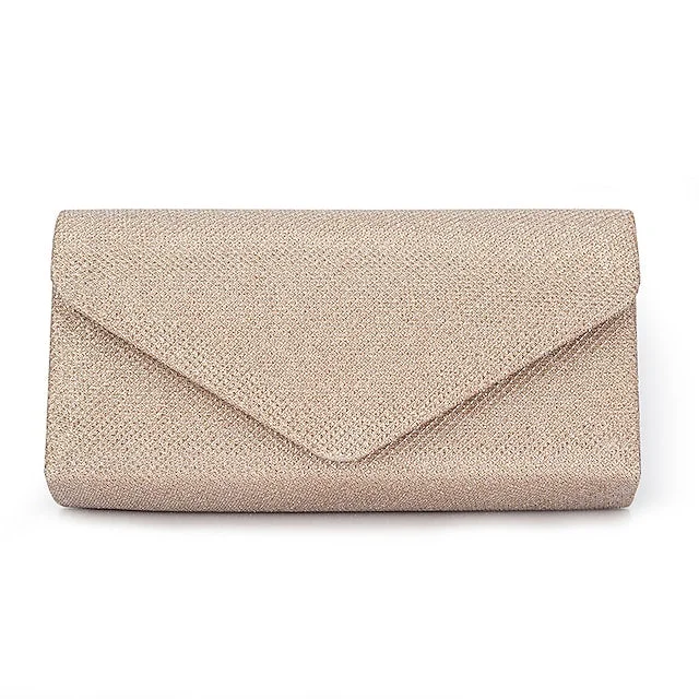 Women's Bridal Purse Evening Bag Chain Solid Color Clutch Bag