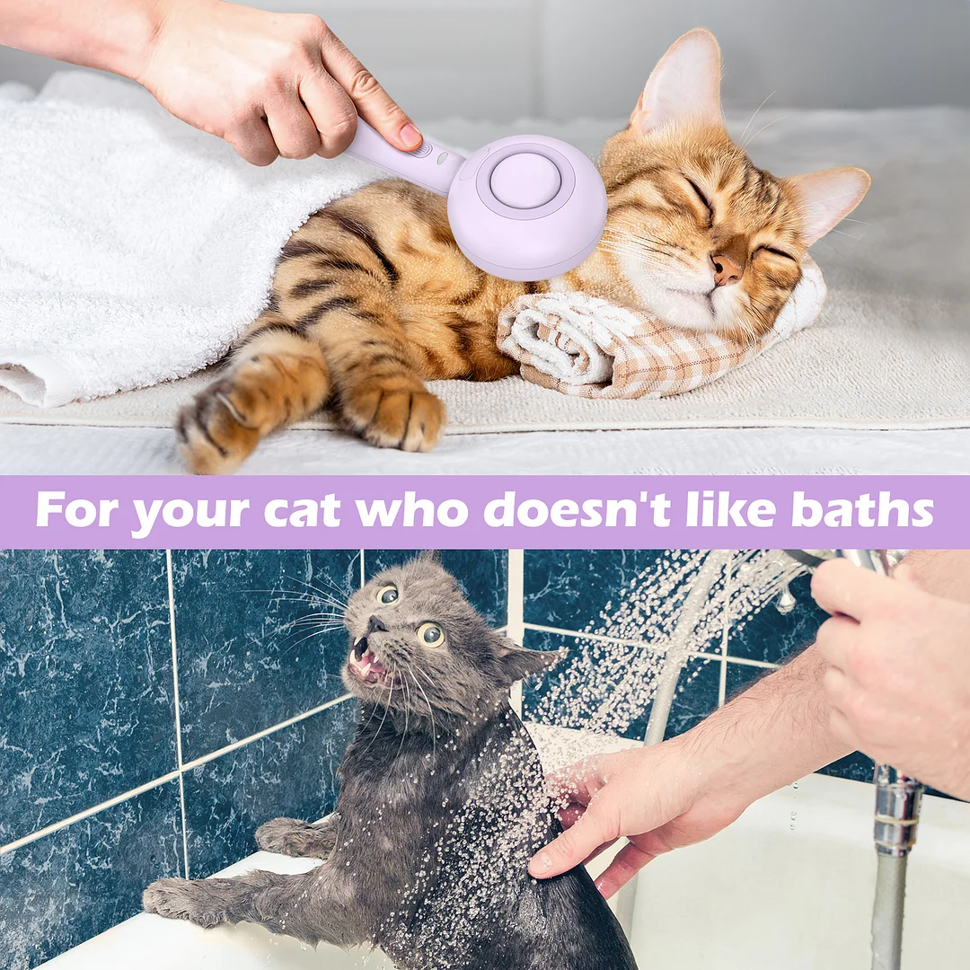  Cat Steam Brush, 3 in 1 Pet Steam Brush with Release Button and Water Tank,Steam Brush for Cats Dogs,Removes Static Flying Hair,Cat Steam Brush for Shedding,Pet Hair Removal Tool for Travel