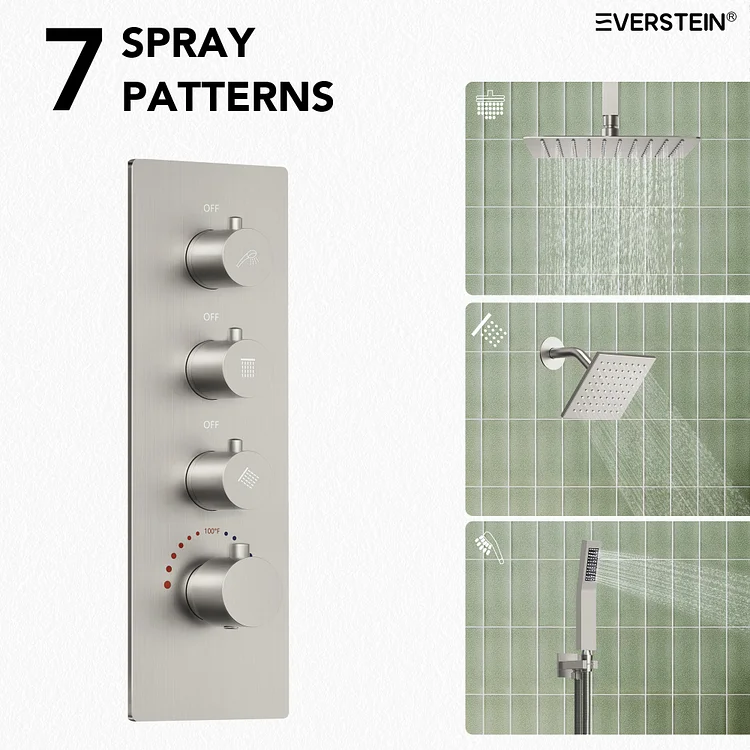 Dual Rainfall Shower System in Brushed Nickel SFS-1061-NK16