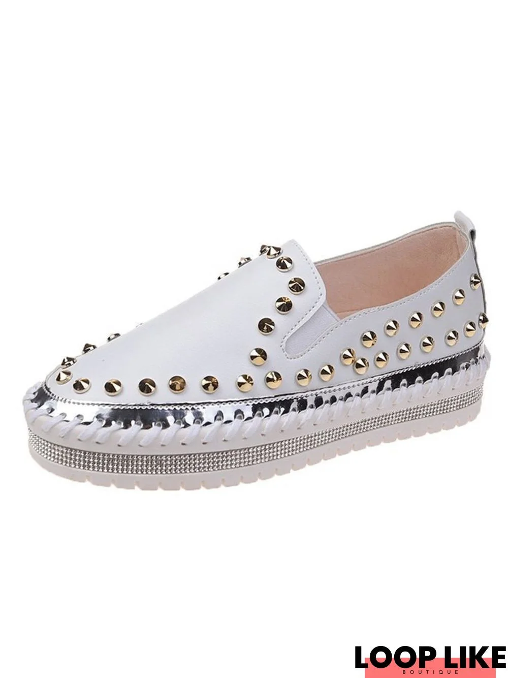 Women's Studded Moccasin Street Platform Shoe