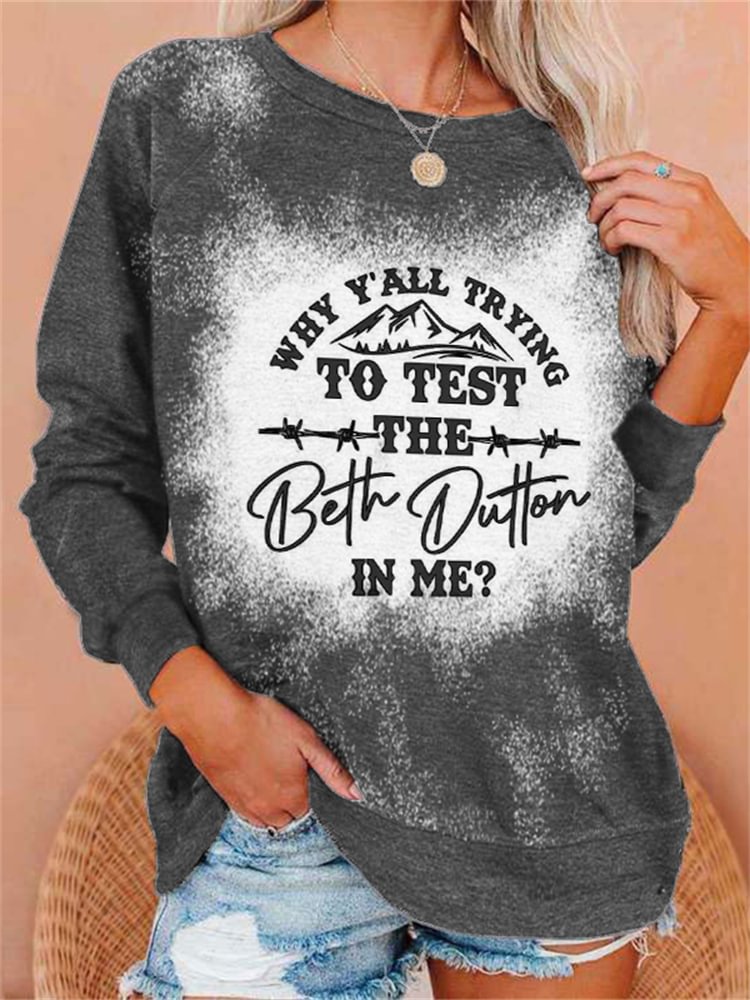 Western Inspired Graphic Bleached Sweatshirt