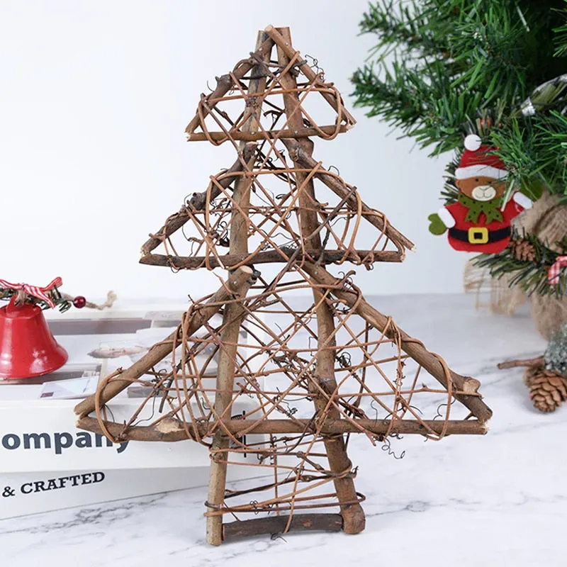 1pc Dried Rattan Star Christmas Table Ornament Xmas Tree Hanging Pendants Christmas DIY Wreath Garland New Year Gifts Navidad