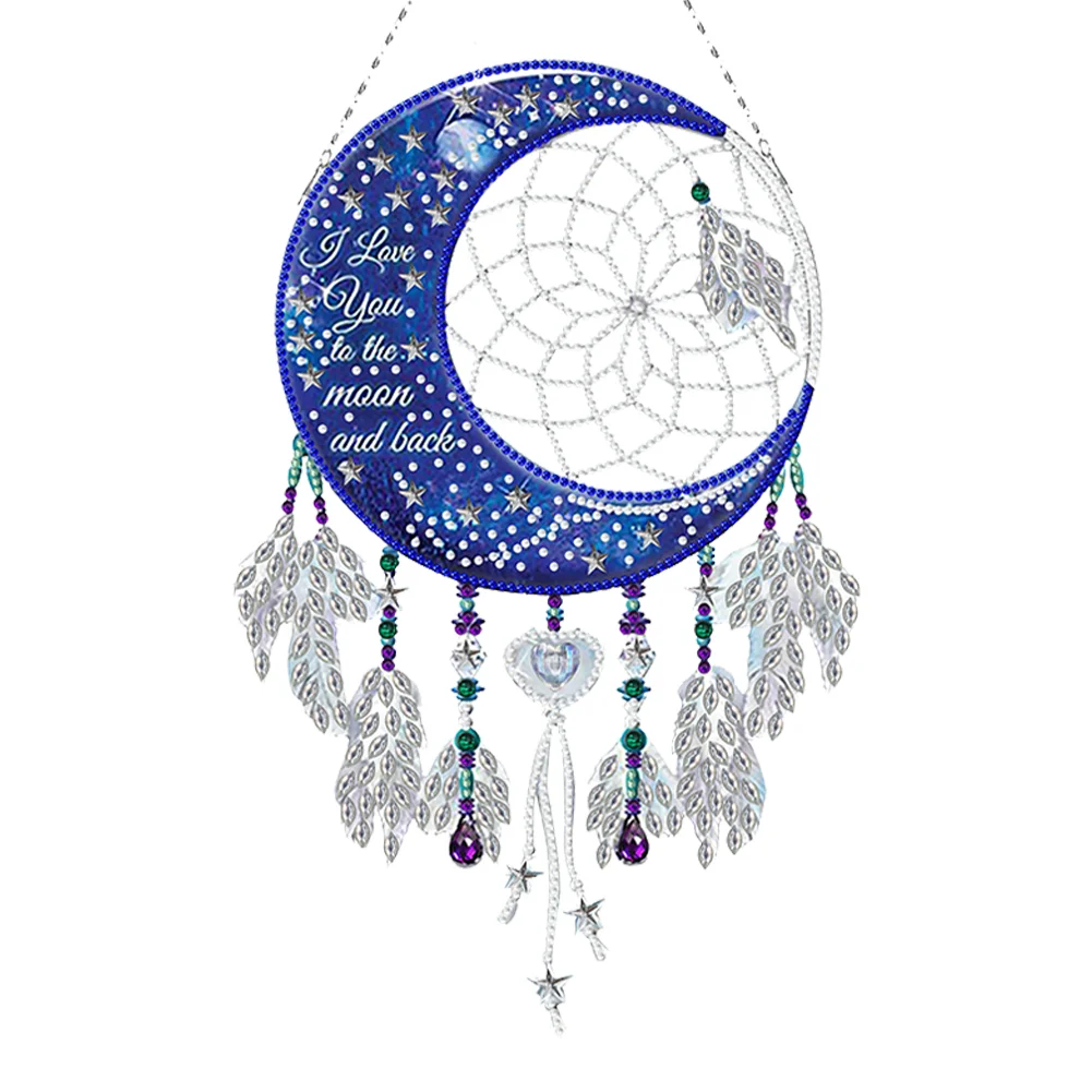 DIY Wolf Single Side Special Shape Diamond Painting Dream Catcher for Home Wall Decor