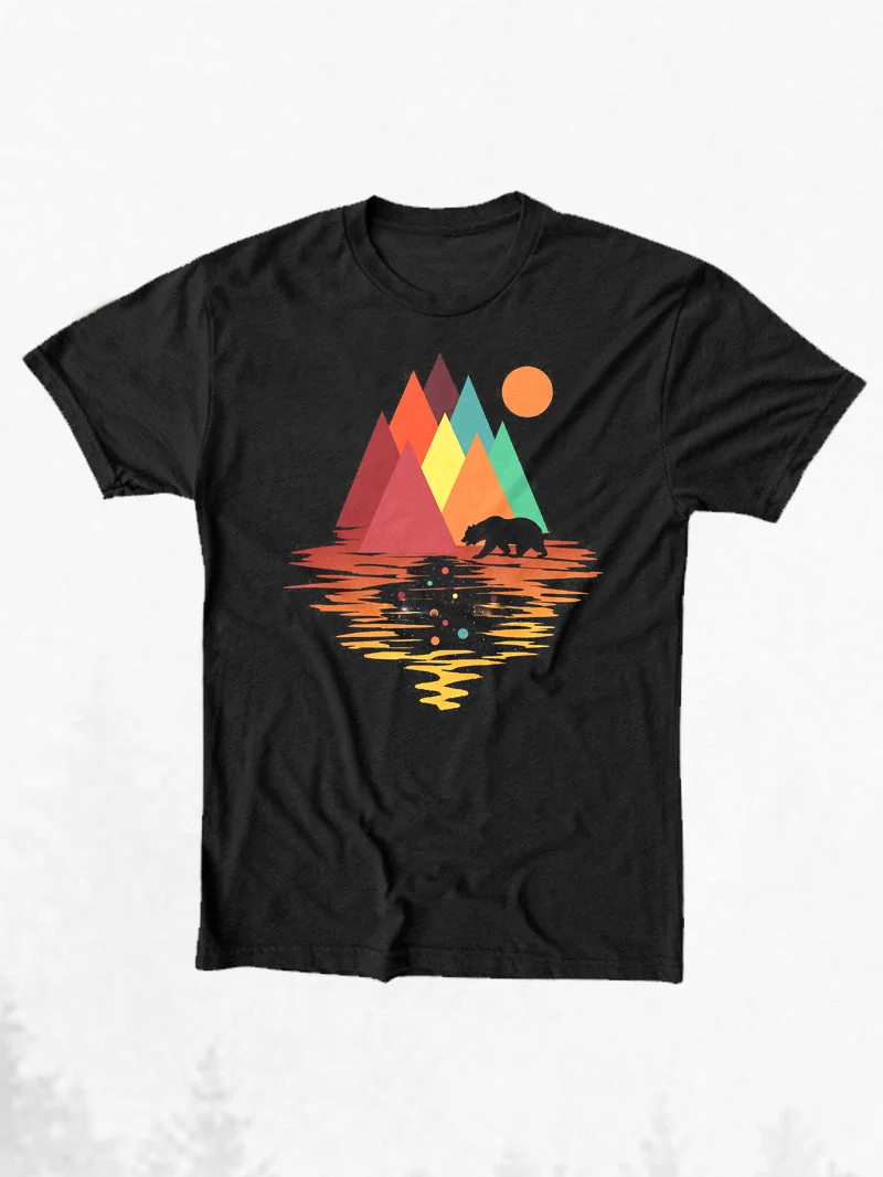 Men's Geometric Space Mountain Short-Sleeved Shirt in  mildstyles