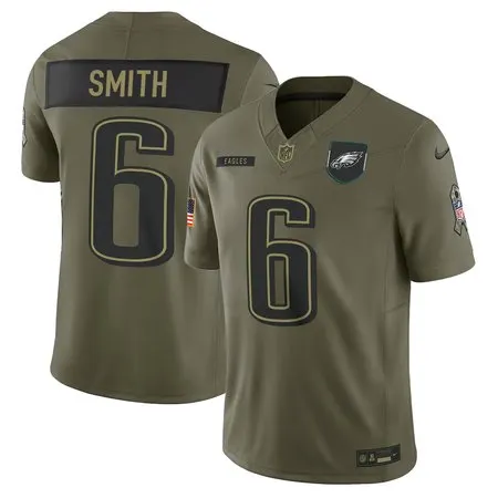 Youth's Philadelphia Eagles #6 DeVonta Smith  Olive 2025 Salute to Service Retired Limited Jersey