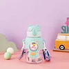 600ml Water Bottles for Children With Straw Cute Large Capacity Kawaii Cartoon Student School Travel Kids BPA Free Drinking Cup