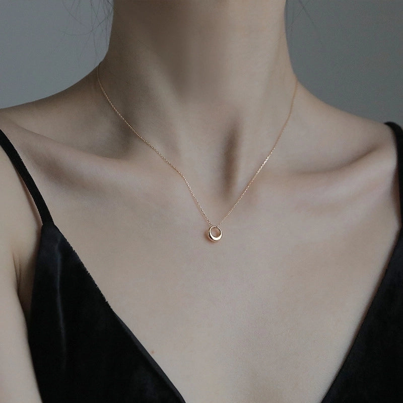 Copper Minimalist Geometric Heart Shape Rectangle Pendant Necklace