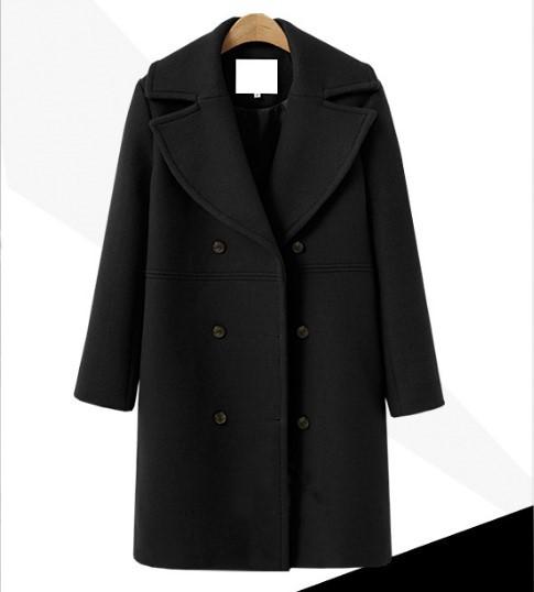 Casual Woolen Double-Breasted Coat