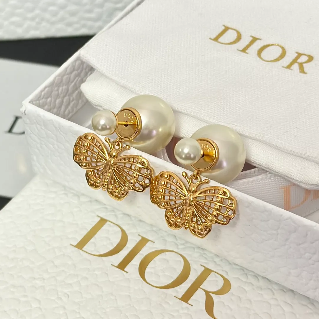 Dior Butterfly Dangle Earrings