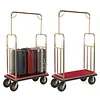 [US Local Warehouse] Hotel Luggage Cart 39Lx19Wx68H Inch Bellman Cart with 881lb Load Capacity 8-inch Silent Rubber Casters Carpet Deck Bumper Rails Hotel Service Trolley for Commercial Use Condos Resorts