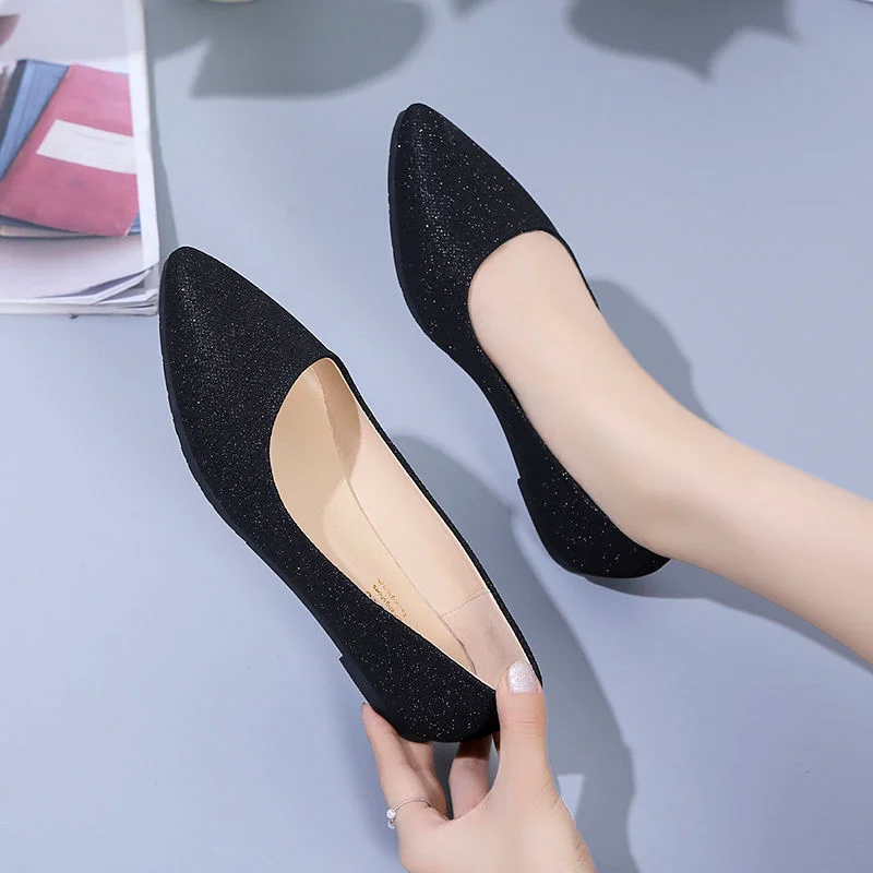  2022 Women Platform Designer Shallow Causal Shoe Luxury Loafers Flock Suede PU Leather Ballet Dance Chaussure