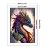 Retro Poster - Dragon Reading A Book-11CT Stamped Cross Stitch 40*60cm(Big Size)