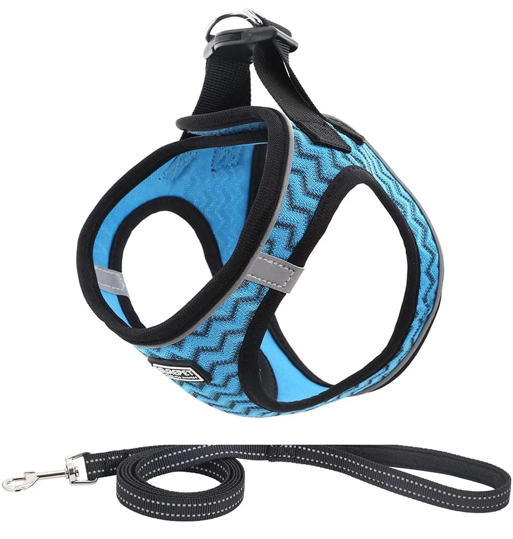 Dog Harness with Leash Set, No Pull Adjustable Reflective Step-in Puppy Harness