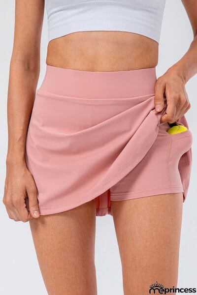 High Waist Pleated Active Skirt