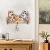 Wooden Special Shaped Warm Cat Family Diamond Art Craft Wall Hooks Home Decor