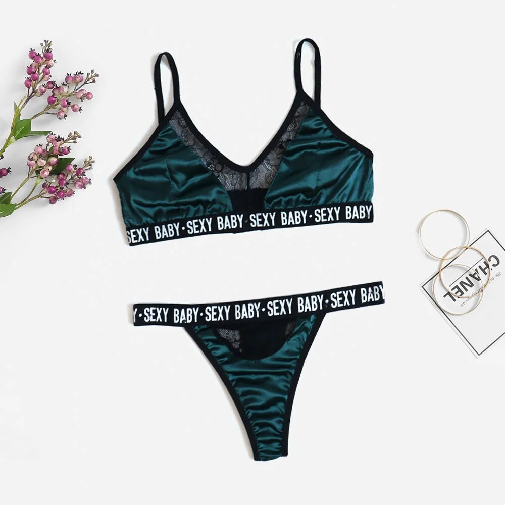 2 Pieces Bandage Lingerie Bra And Panty Sets Intimate Sissy Open Bra Lingerie Push Up Brassiere Sexy Underwear Set for Women