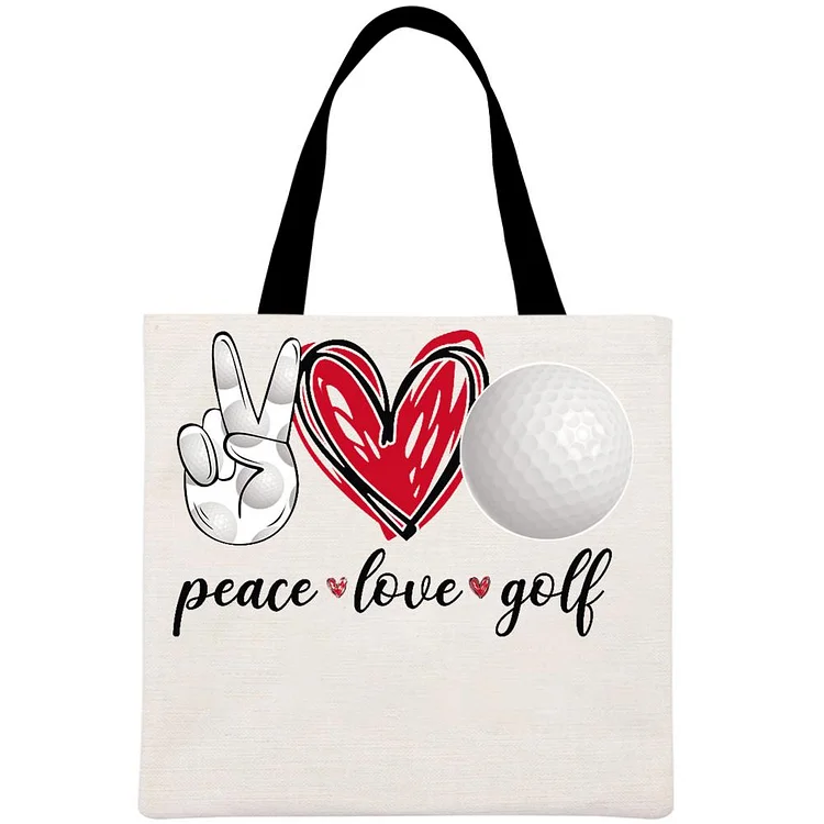 Peace love golf Classic Printed Linen Bag-Annaletters