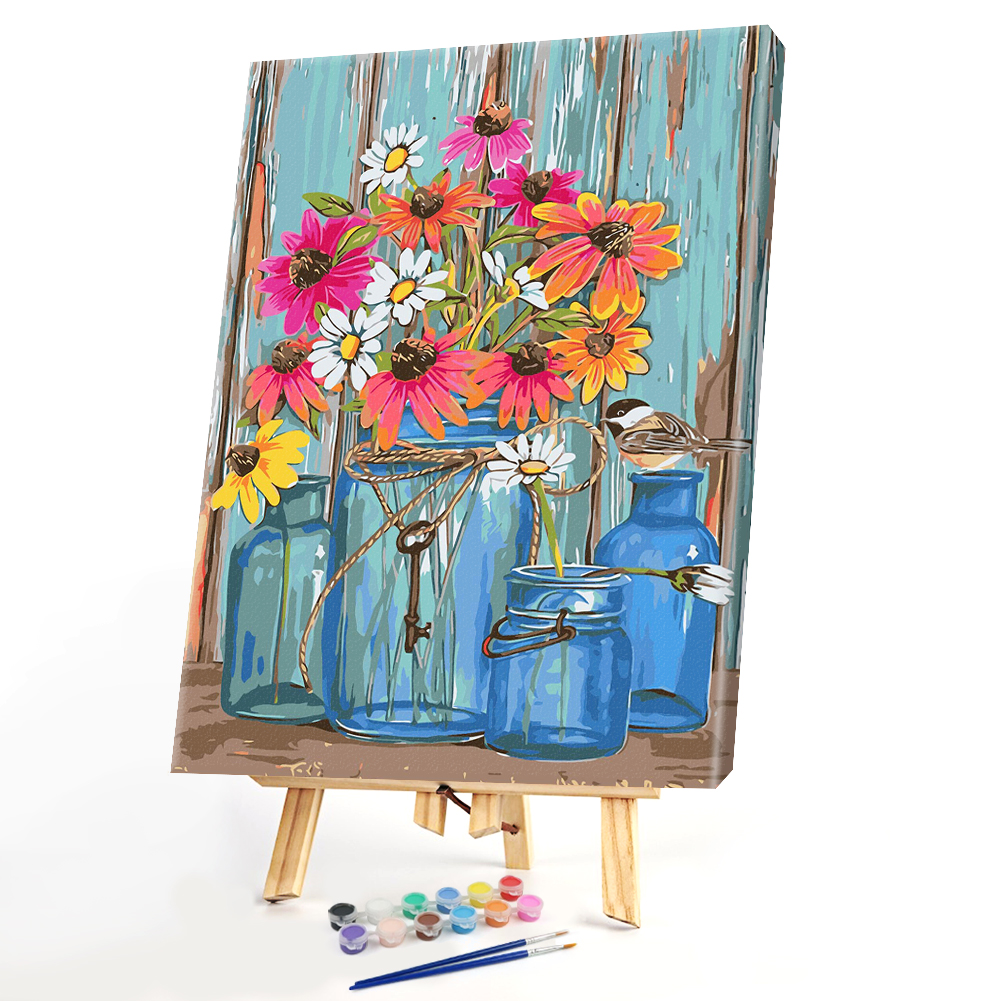 

40*50CM Paint By Numbers-Sunflowers Vase, 501 Original