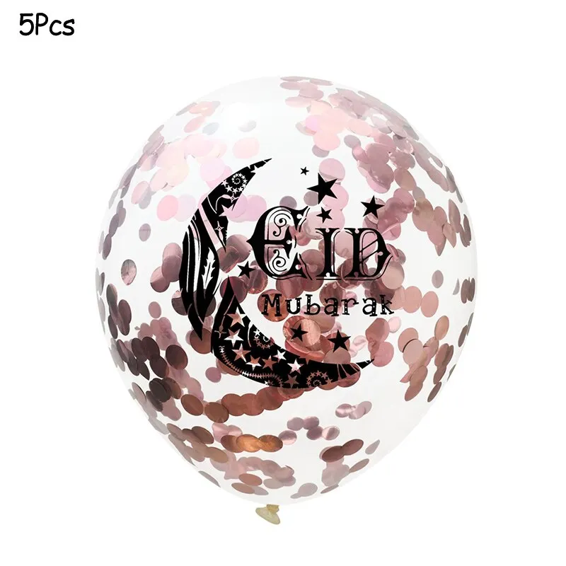 Ramadan Kareem Decoration Eid Mubarak Banner Balloons Disposable Tableware Set Ramadan Mubarak Muslim Islamic Party Decorations