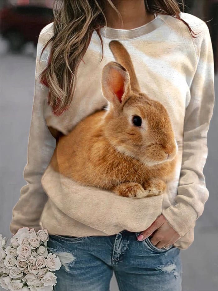 Women's Rabbit Print Sweatshirt