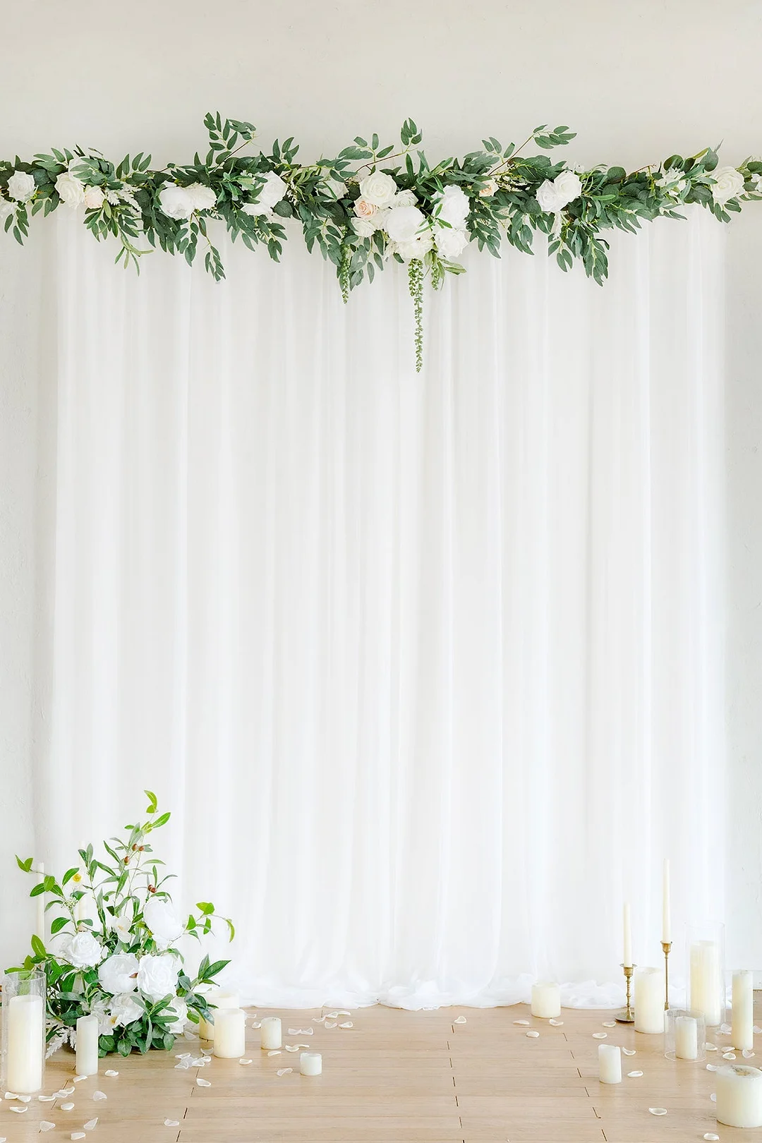 Sheer Backdrop Curtain Panels 60" w x 10ft/82.5" w x 8ft  (Set of 2) - 3 Colors