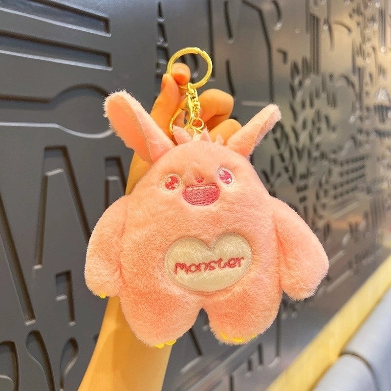 Cute Solid Color Plush Patchwork Women’s Keychain