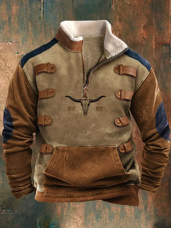 Casual Zipper Stand Collar Long Sleeve Sweatshirt