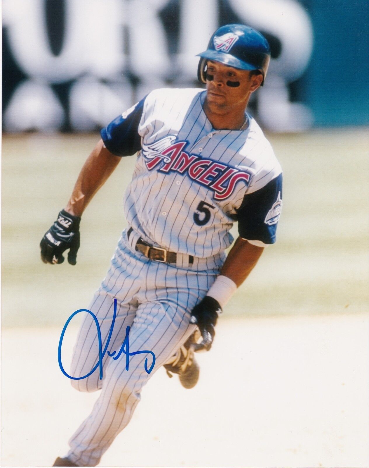 LUIS ALICEA ANAHEIM ANGELS ACTION SIGNED 8x10