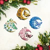 4Pcs Diamond Painting Brooch Moon Moth DIY Diamond Badge Pins for Art Crafts