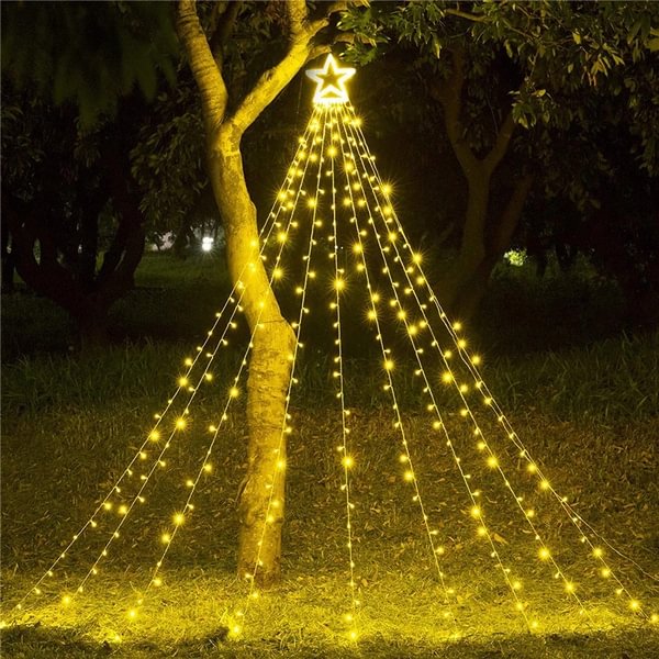 Waterfall Christmas String Lights with 350 LED Star Hanging Twinkle Fairy Curtain Light for Outdoor Party Wedding Decor - Shop Trendy Women's Fashion | TeeYours