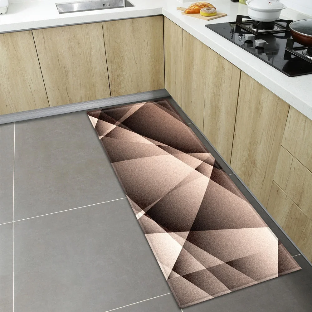 Modern Kitchen Mat Home Entrance Doormat Hallway Bathroom Anti-Slip Long Rug Bedroom Living Room Balcony Floor Decoration Carpet