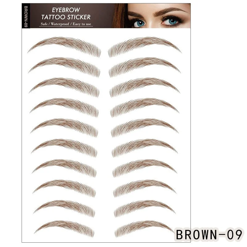 6D Eyebrows Sticker Water Transfer Hair-like Eye Brow Tattoo Stickers Long Lasting False Eyebrow Enhancers Eye Brow Cosmetics Br