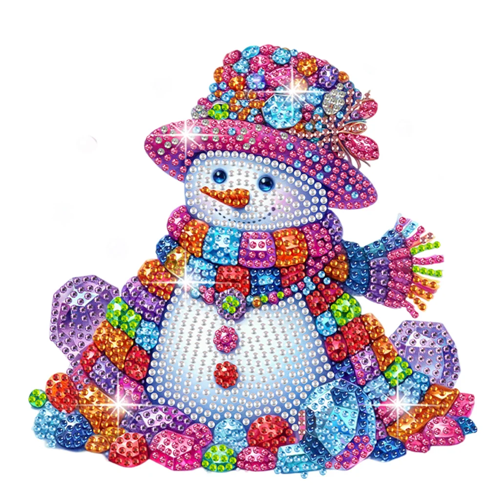 DIY Snowman Acrylic Shaking Head Diamond Painting Desktop Ornaments for Home