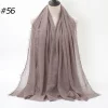 Pleated Linen Cotton Scarf Woolen Edge Women Hijab Shawl