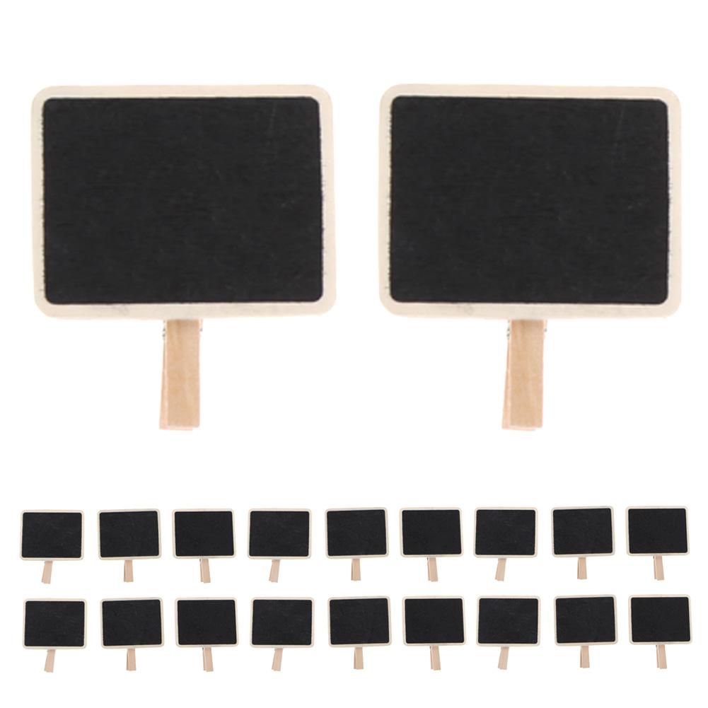 

20pcs Mini Blackboard Wooden Clip Long Photos Peg Memo Clips Ornaments, 501 Original
