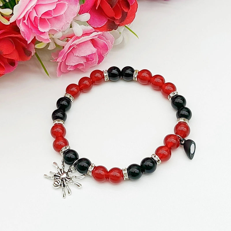 Halloween Jewelry Hot Selling Spider Love Magnetic Suction Couple Elastic Beaded Bracelet Bracelet Jewelry