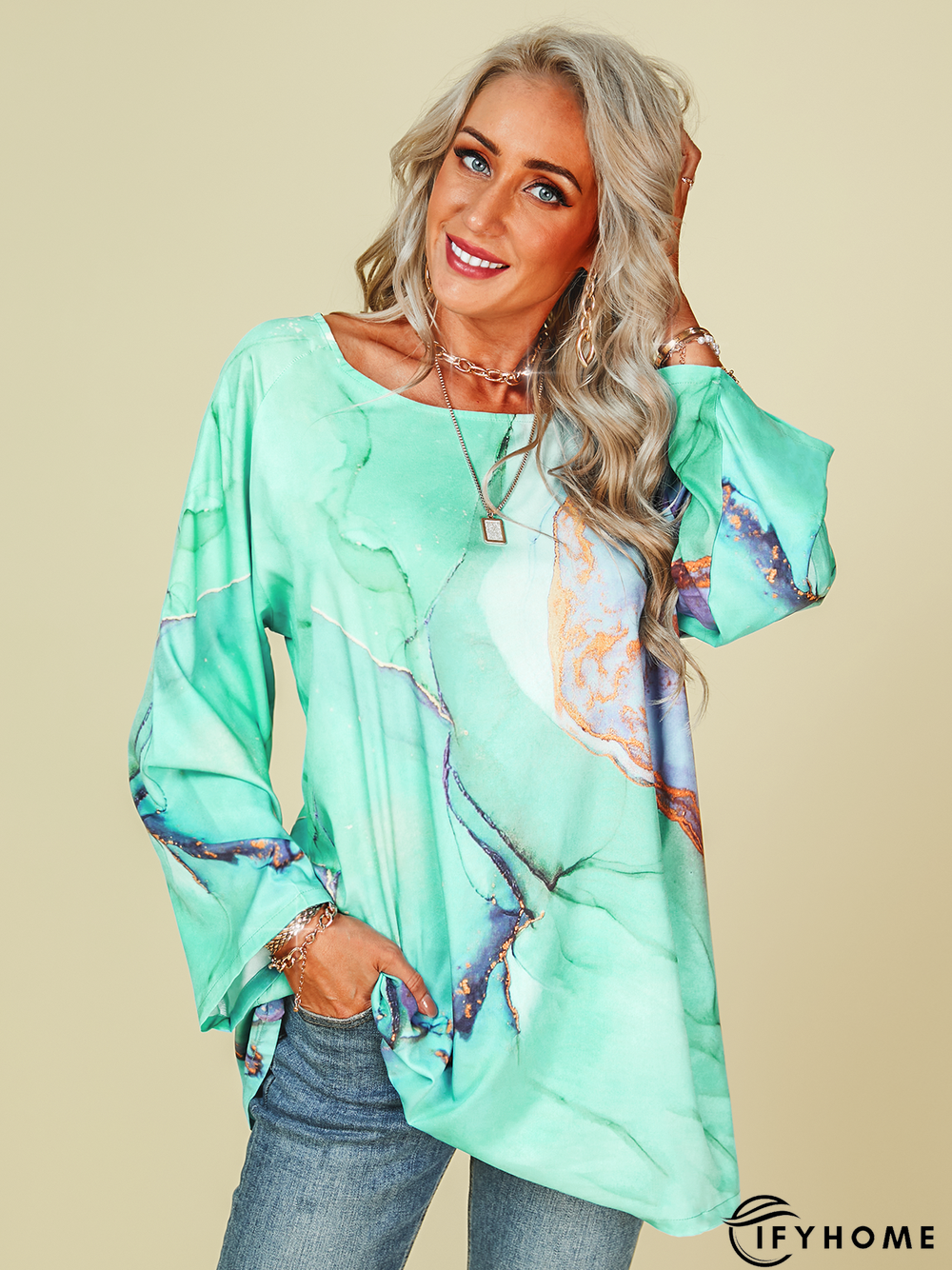 Long Sleeve Boho Tunic Top | IFYHOME