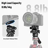 NEEWER GM27 Hydraulic Damping Pan Head Aluminum Alloy Rocker Handle Base Tripod Panoramic Photography Camera Micro Single Mobile Phone Slide Rail Bracket Monopod Arca Aka Quick Release Plate