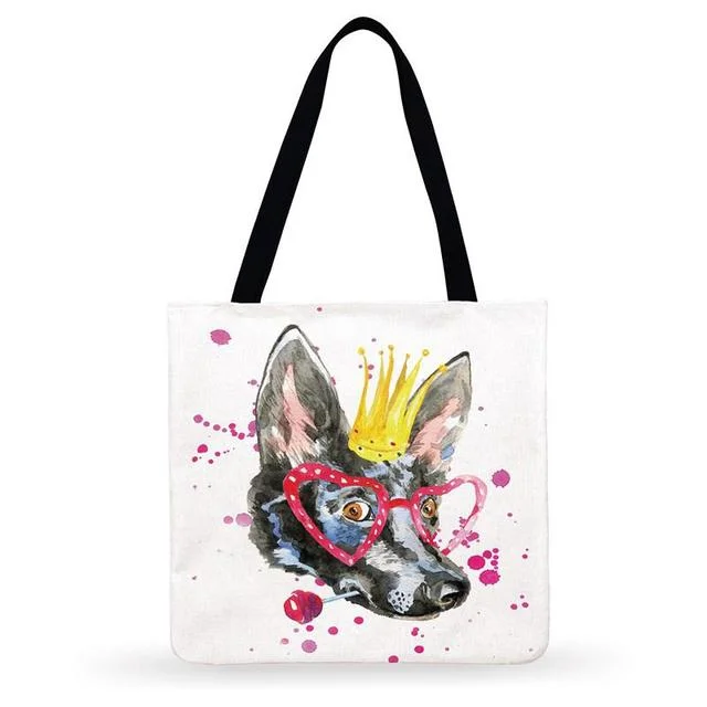 Linen Eco-friendly Tote Bag - Magic Puppies