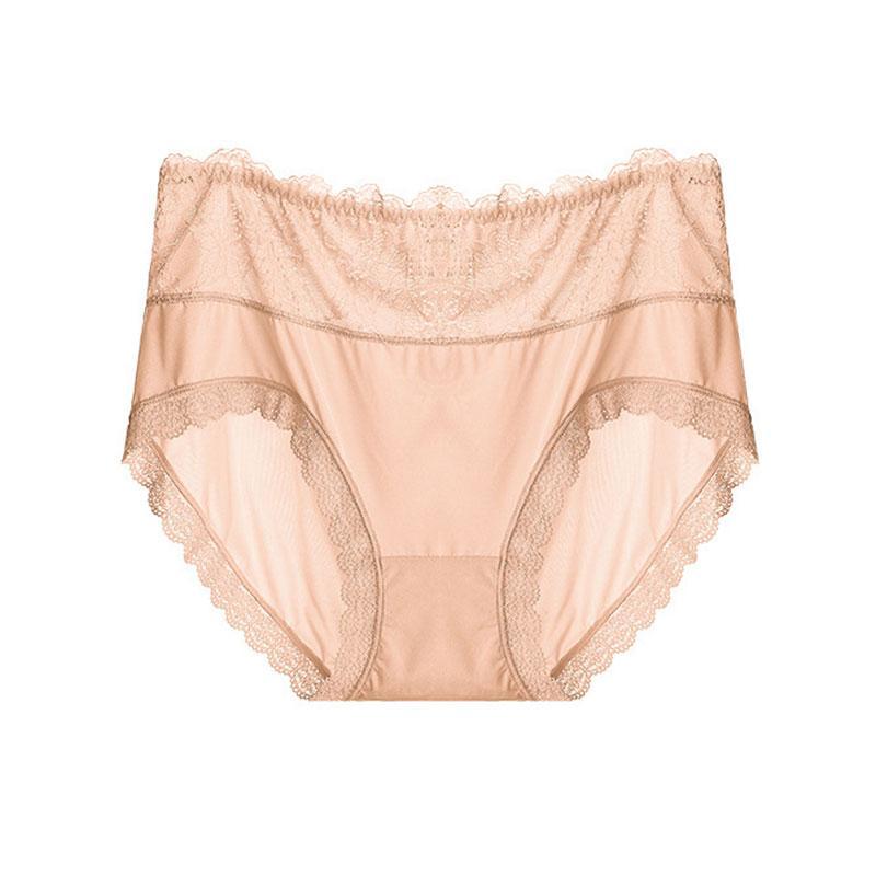  thdmladies 3/5PCS-Plus Size IceSilk Lace Cotton Panties thedmladies